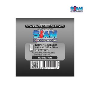 ซองใส่การ์ด Shining Silver 80 x 80 มม. หนา 60 ไมครอน