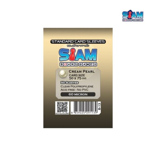 ซองใส่การ์ด Cream Pearl 50 x 75 มม. หนา 60 ไมครอน